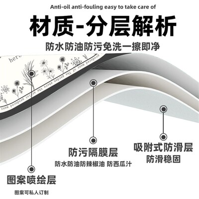 椭圆形餐桌垫轻奢高级感ins风B桌布防水防油免洗椭圆形茶几保护垫