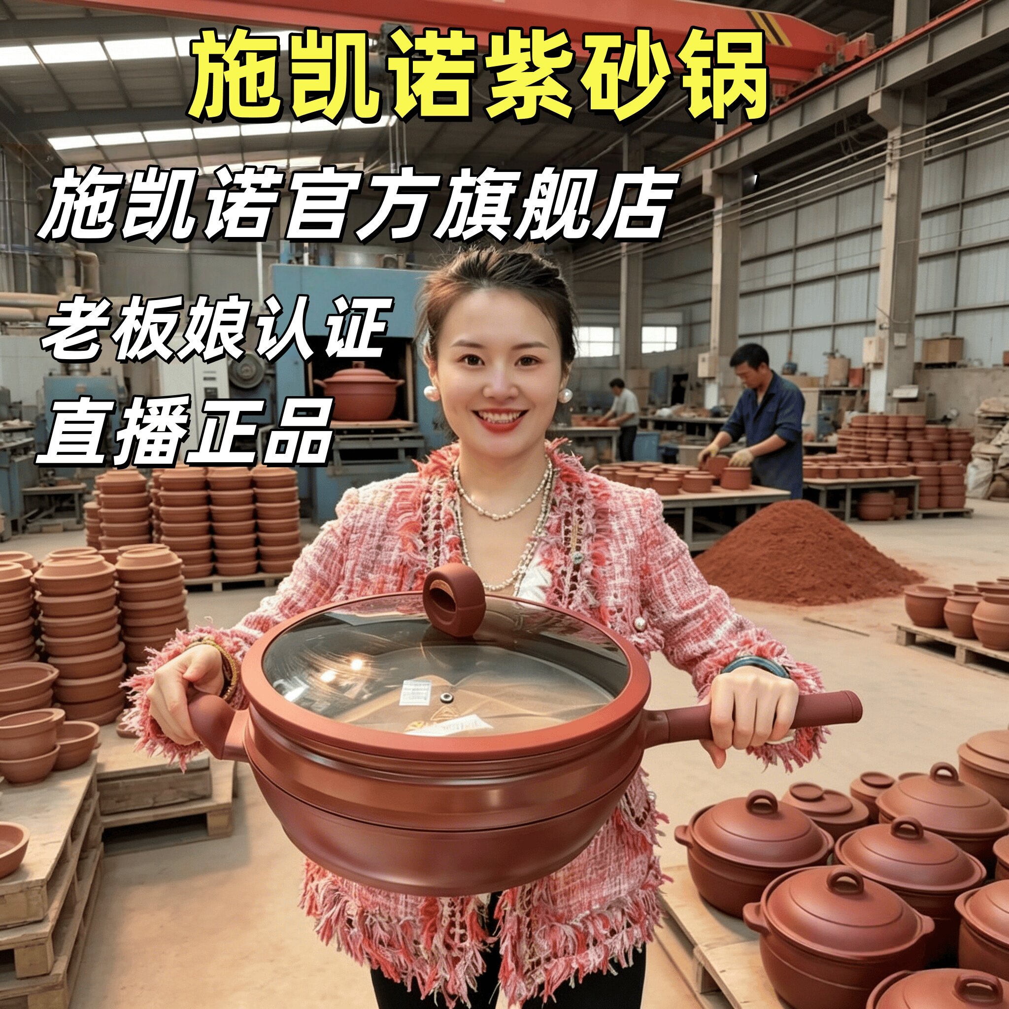 正品施凯诺紫砂锅钛合金紫砂炒锅不粘锅锅炒菜家用无油烟平底炒锅