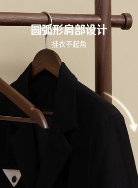 梵瀚 实木衣架家用挂衣无痕防肩角卧室衣柜衣R帽间收纳防滑衣撑