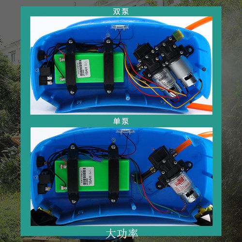 新款双泵锂电背负式电动喷雾器农用大功率高压双核果树.打药机喷