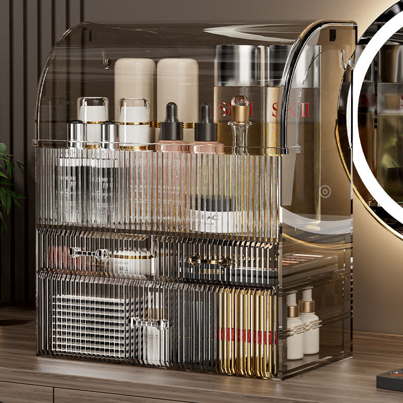 化妆品收纳盒梳妆台桌面大容量抽屉式护肤防尘高级感亚克力置物架,收纳整理,桌面收纳盒,淘宝优惠券,粉丝福利购,淘宝优惠卷