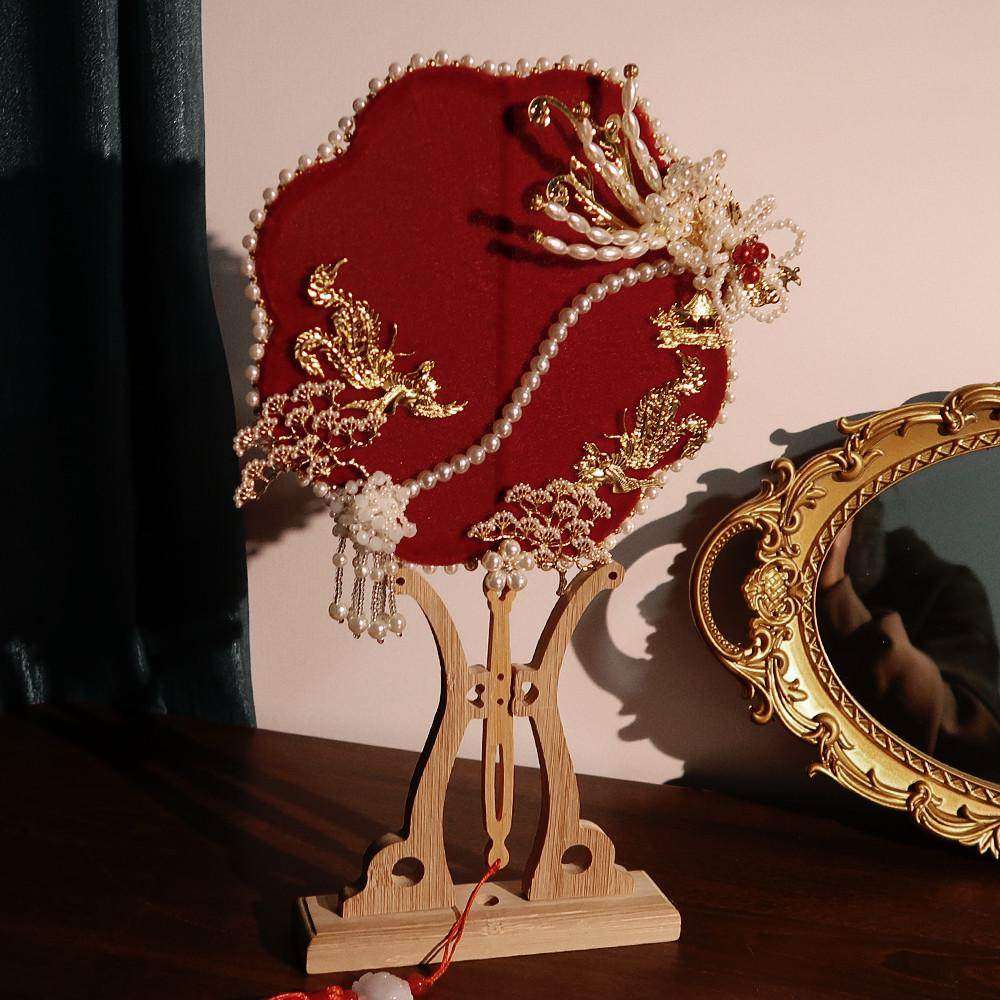 中式新娘长柄扇子diy手工秀禾服团扇闺蜜结婚送礼喜扇材料包成品,家居饰品,工艺扇/团扇/喜扇/折扇,淘宝优惠券,粉丝福利购,淘宝优惠卷