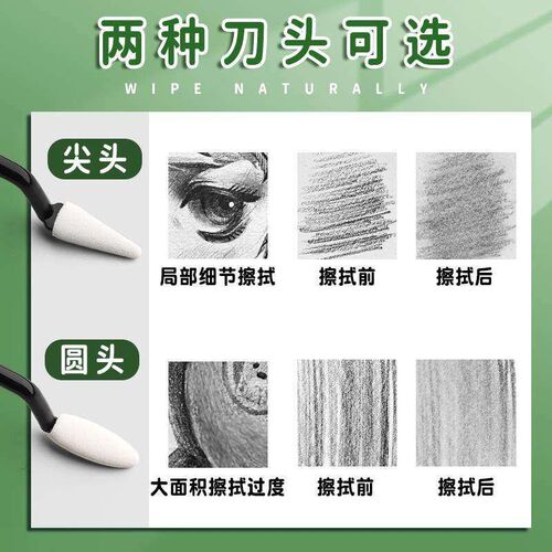 速发素描擦刀美术生高光细节阴影揉擦笔揉擦棉工具套装刮刀擦海绵