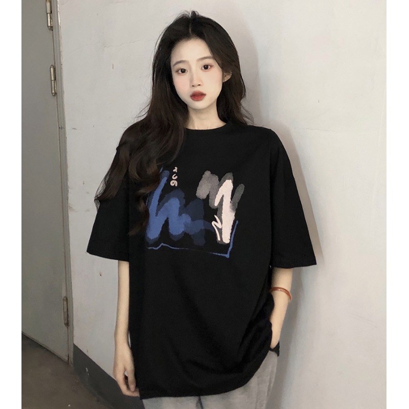 速发复古港风正肩t恤士202休新款薄款纯棉oversize4闲上松宽衣