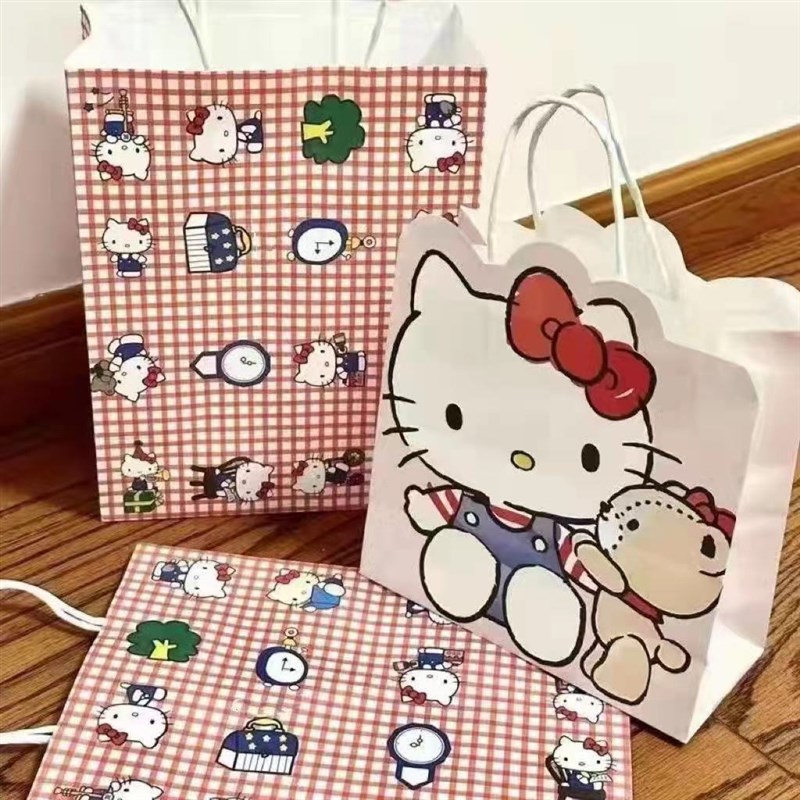 速发可爱条纹异型格子礼品纸袋生日礼物纳装袋手提袋收包袋