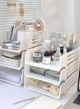 速发A4生件架文件置物架架子叠加收纳桌面办公收纳盒学文宿舍