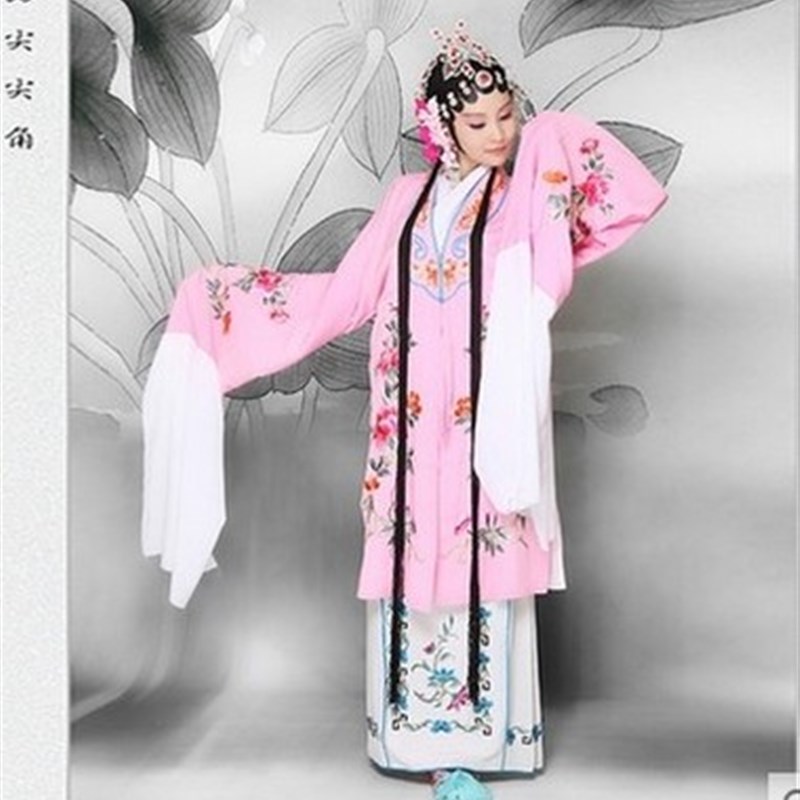 速发京剧豫剧姐剧戏曲舞台表演服装花旦小姐青服衣服披古装小越衣