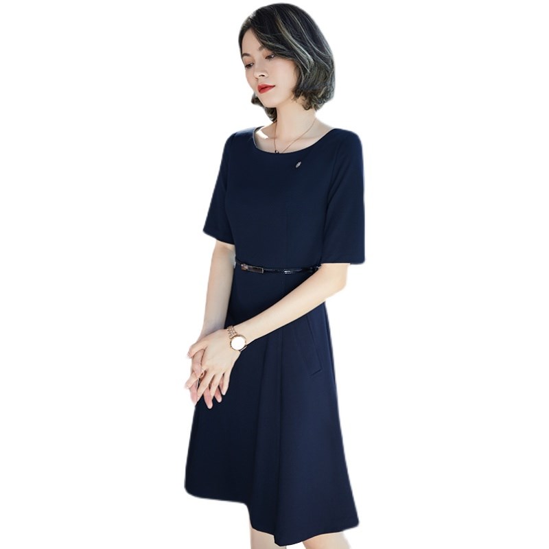 速发新款夏季职业装正装连衣裙时尚气质老师裙幼儿园教师园服工作