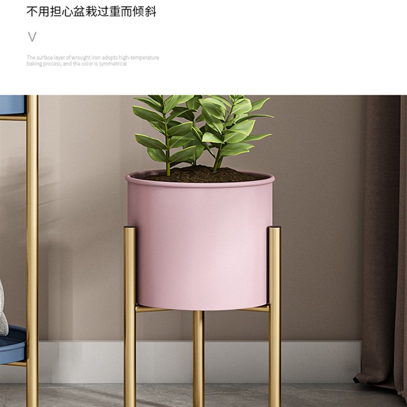 速发qy轻奢置层铁厅花架室内客艺绿萝花架子台多肉吊兰落地花盆多图片