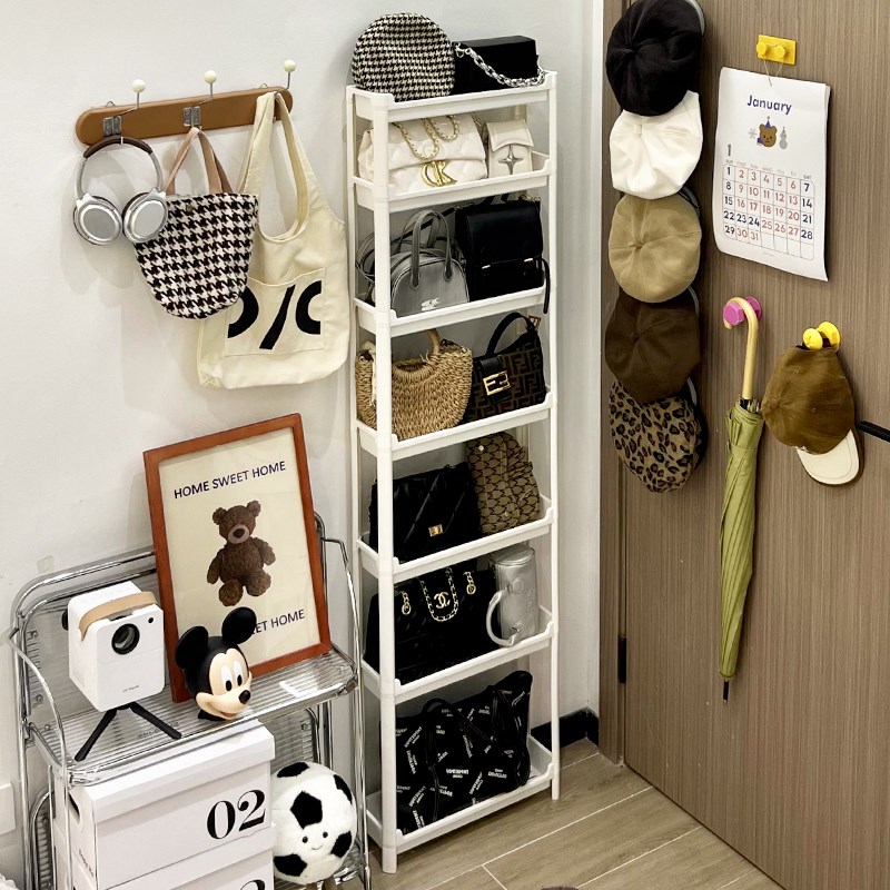 速发门后收纳神器收纳架存盒架子卷纸收纳放置地浴室屯纸落物架