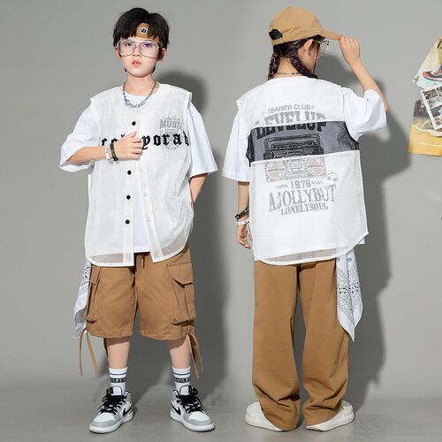 速发少儿街舞服装嘻哈风炸街hiphop男孩表演服孩爵士舞走秀服演出