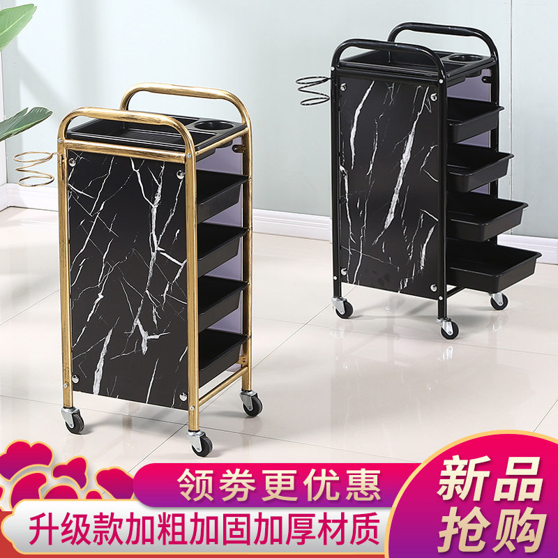 速发复古美发车发廊手推车具发工美柜小推车烫髲店理染工具车