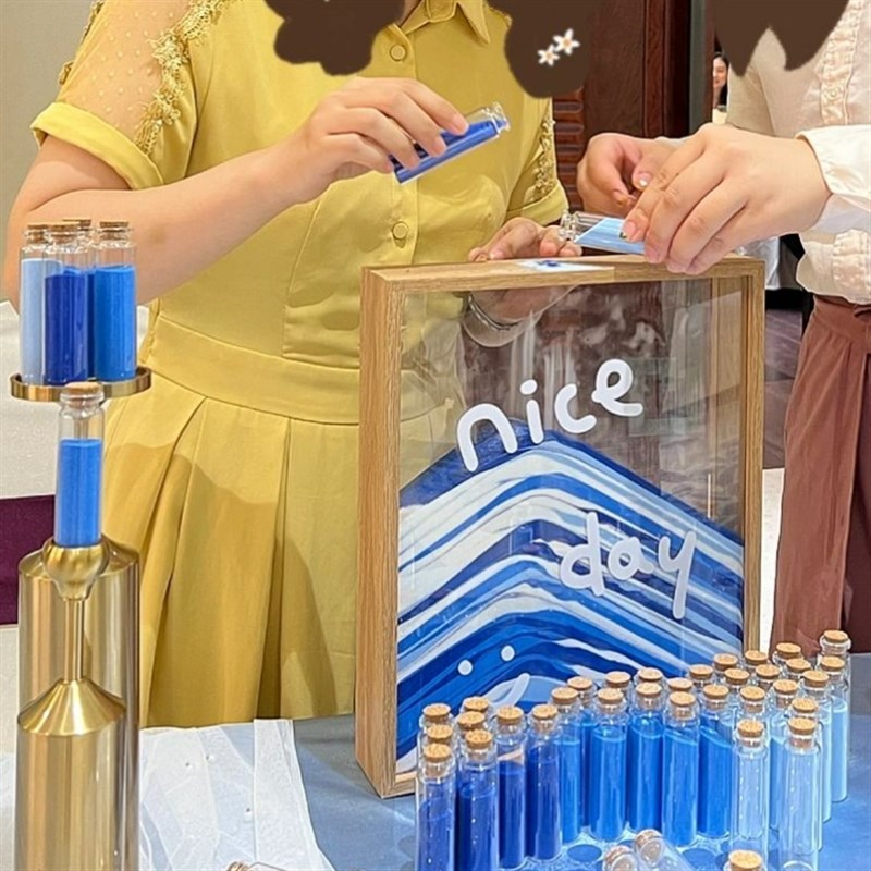 速发结婚装饰彩饰流沙画签到相框材料婚礼场景布置订婚祝福摆沙画