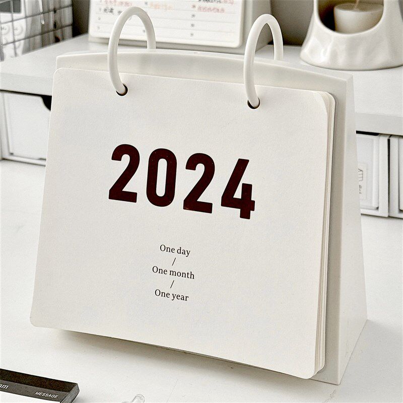 速发创意台历2024年件款简约龙年学生办录室摆新记事备忘公计划本