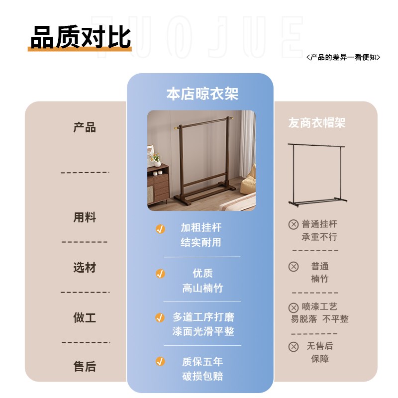 速发卧室落木挂衣架实地简易纳式衣帽架室内多功能衣物收立置物架