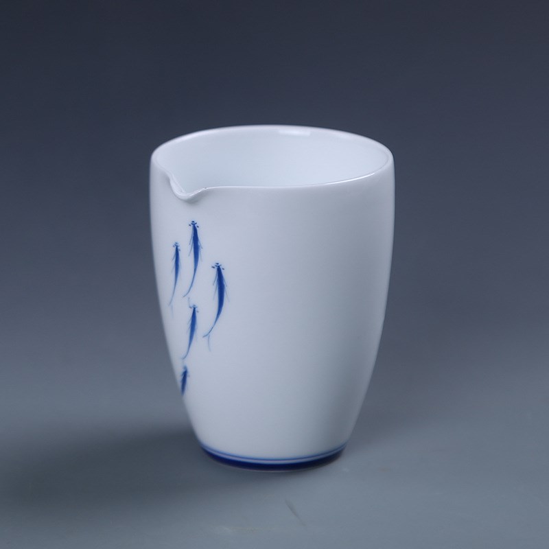 德化陶瓷公道g杯鹰嘴均杯手绘白瓷茶具分茶器日式大号茶海公杯定