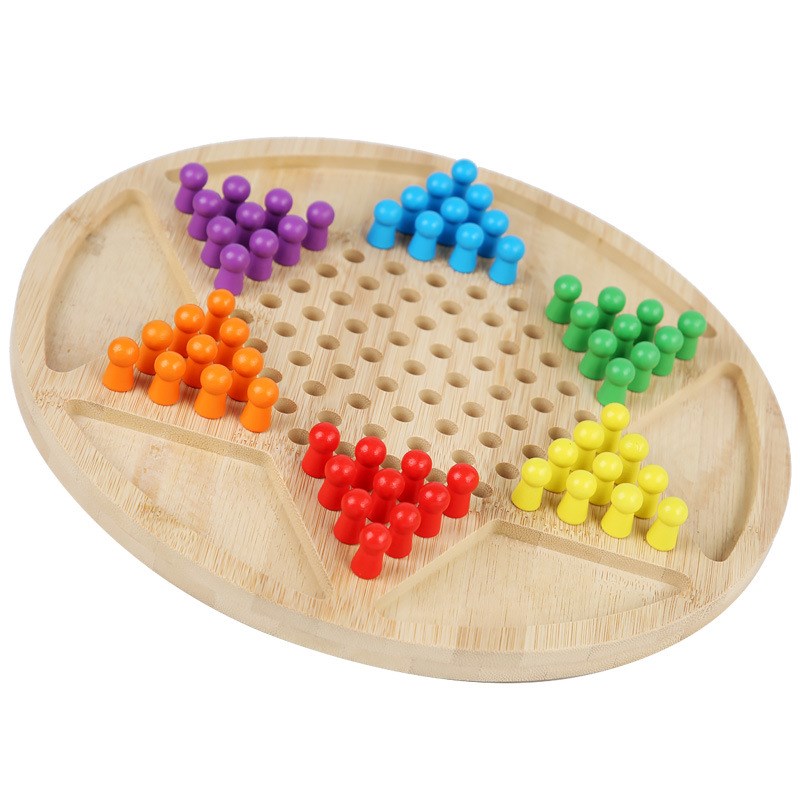 二合一孔明棋跳棋亲子桌游儿童益智早教木制逻U辑思维对战玩具