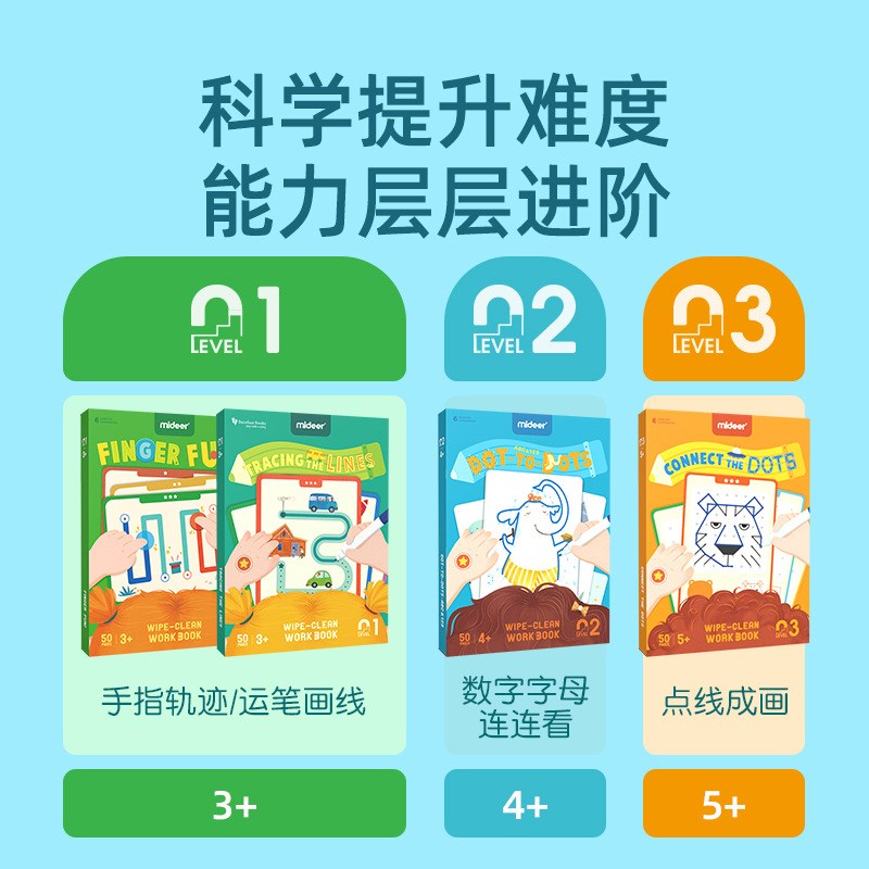 mideer儿童控笔s训练幼儿园专注力早教逻辑思维益智桌游玩具