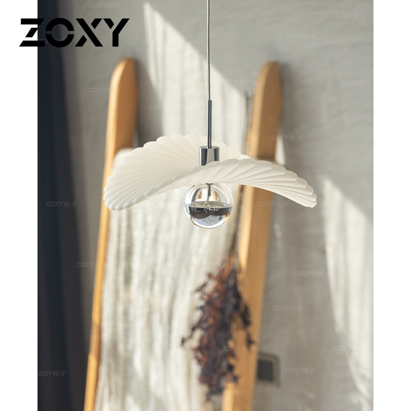 zoxy佐夕 艺术羽毛小吊灯 餐厅吧台创意北欧侘寂风卧室床头玄关灯