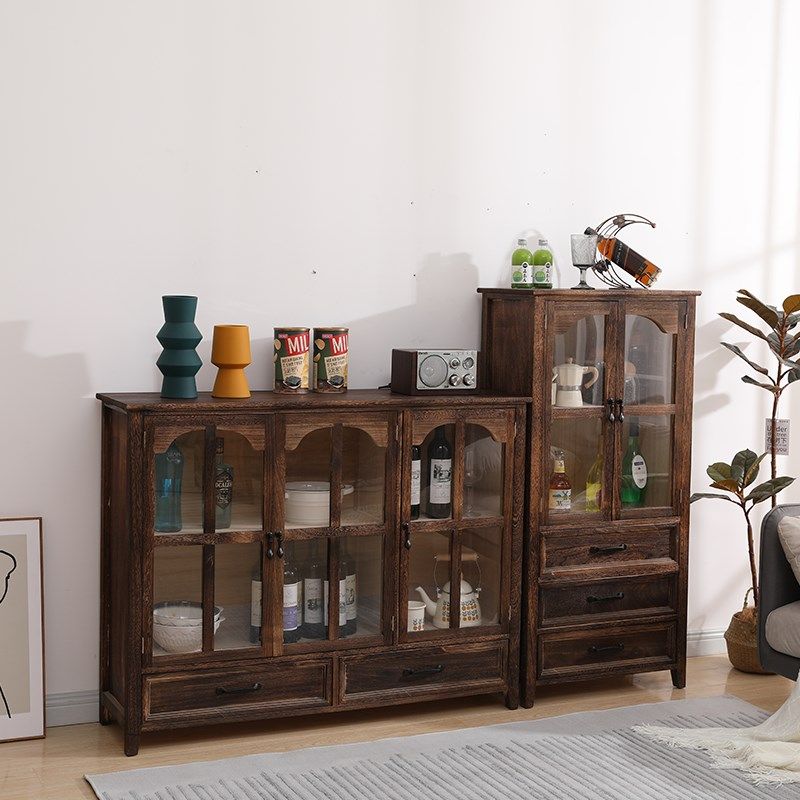 欧式实木斗柜客厅酒柜展示柜复古储物收纳柜茶水边柜玄关靠墙书柜,住宅家具,斗柜,淘宝优惠券,粉丝福利购,淘宝优惠卷