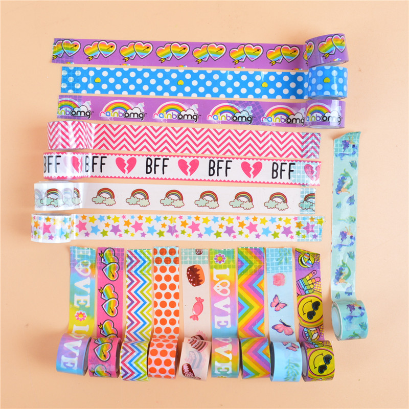 韩国款文具可爱彩色创意DIY装饰胶纸手工迷你花胶条胶带80个包邮