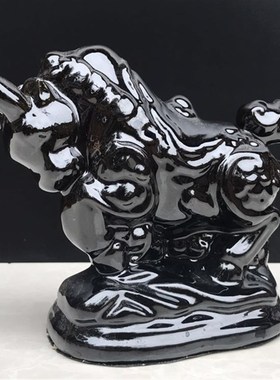 陶瓷黑色十二生肖摆件全套瓷狗鼠瓷牛马虎兔龙鸡羊猴蛇猪工艺品