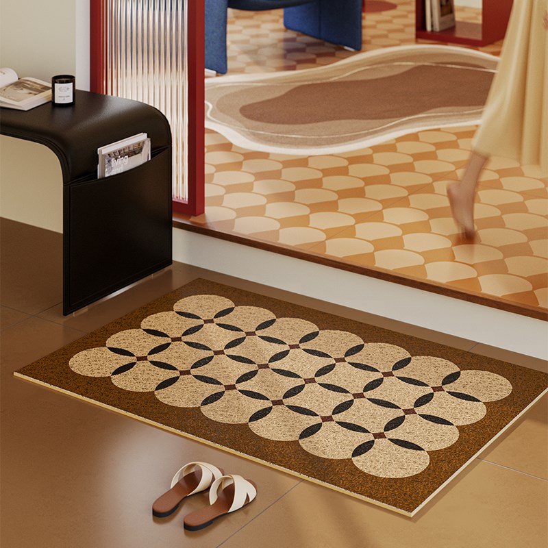 瓦西里中古包豪斯丝圈入户高级感地垫门口进门内外耐脏加厚可定制