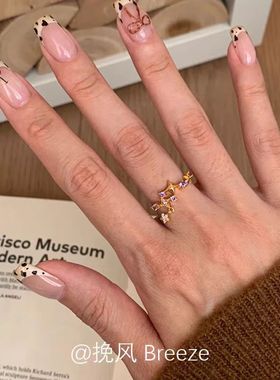 不掉色两件套！超贵气紫荆花戒指