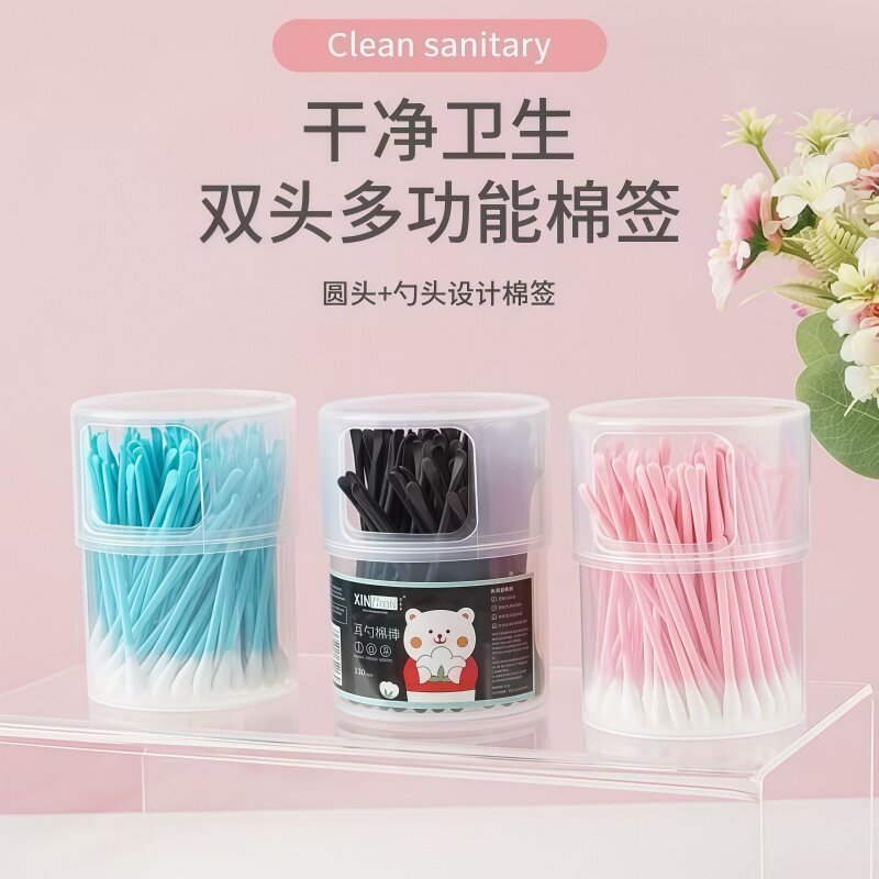 二合一棉签掏耳勺双头清洁棉棒