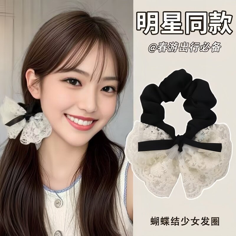 韩系白色蕾丝发圈少女心发饰