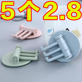 旋转挂钩强力粘胶三分支粘钩厨房浴室客厅置物架免打孔无痕挂架