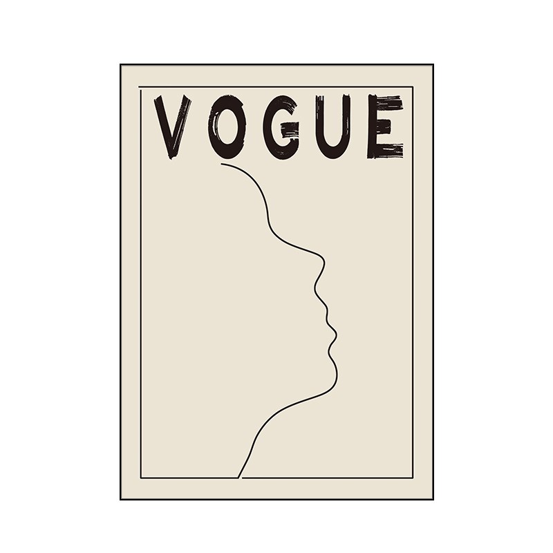 速发VOGUE杂志人物客厅装饰画极简抽象艺术挂画复古海报摆件画