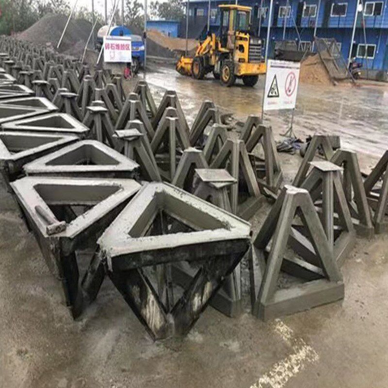 速发透水框架模具护岸工程预制混凝土防浪石定型模板四角空心块钢