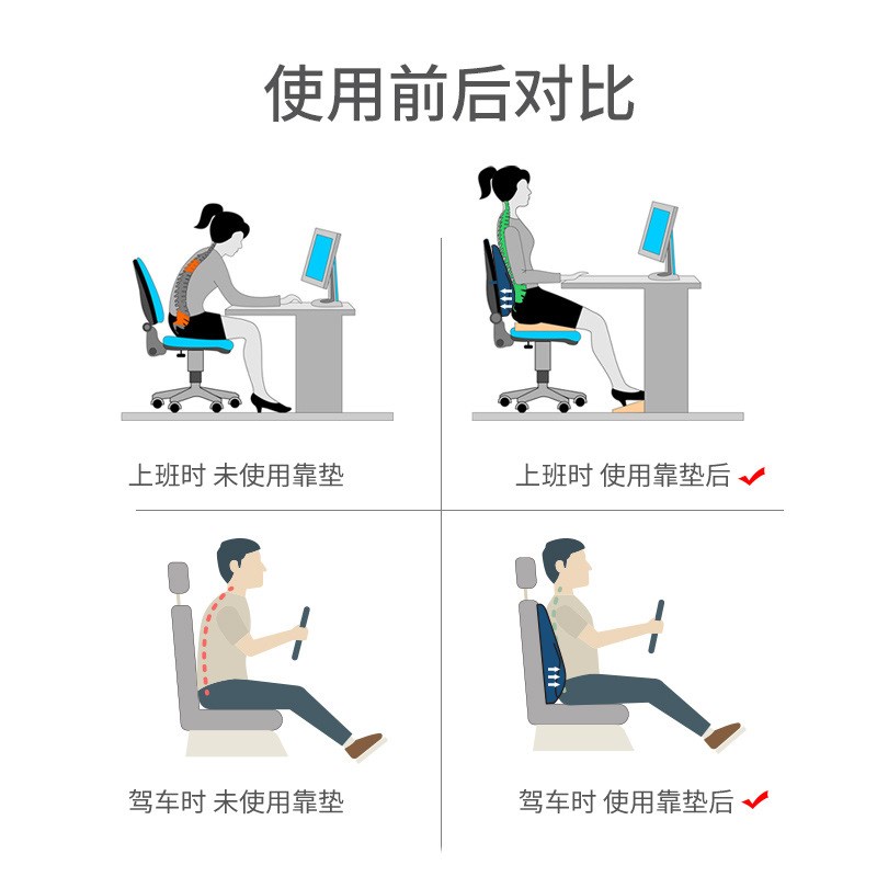现货速发可批乳胶靠垫办公室护腰靠背垫座椅椅子腰枕电竞靠枕靠背