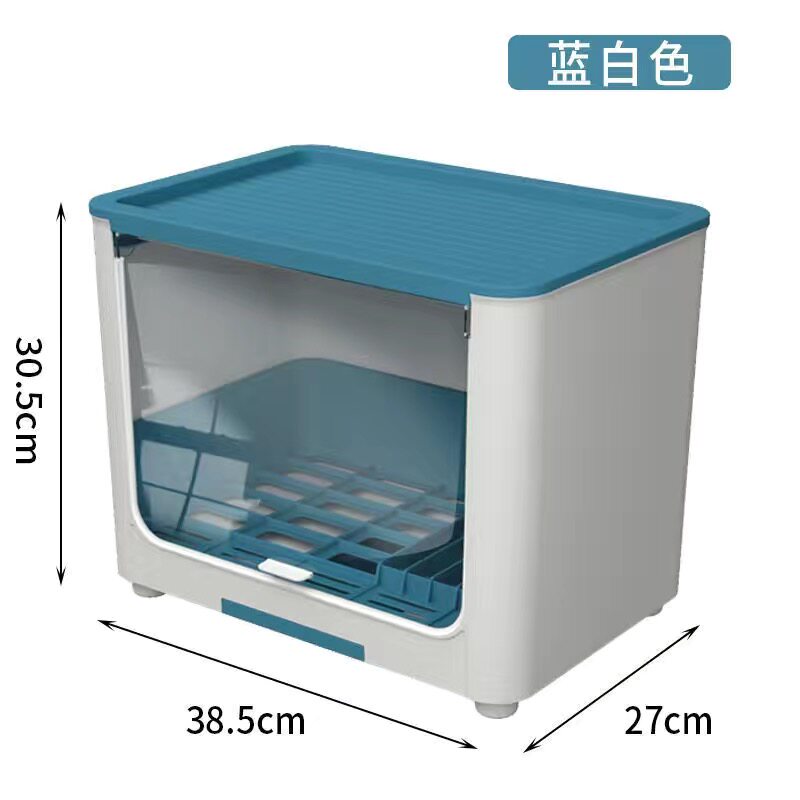 新款厨房碗架碗筷收纳盒带盖放餐具装F碗箱碟盘沥水置物架简易碗