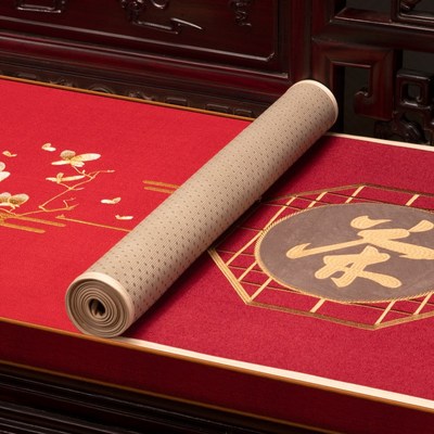速发红木家具盖布中式沙发巾罗汉床垫子古典防滑老式沙发棉麻坐垫