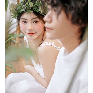 速发新中式挂脖露背晨袍新娘出门纱领证登记白色轻婚纱礼服仙连衣