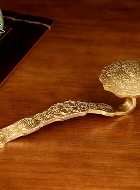 速发阁中工铜如意摆件挂件小号铜如意手把件家礼装饰式艺居品摆设