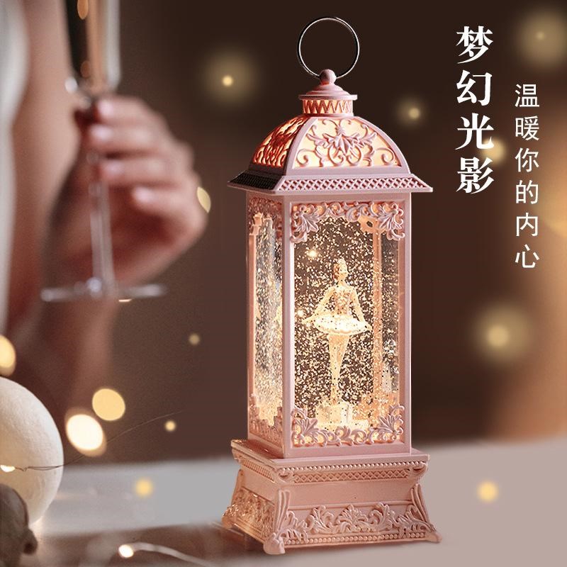 速发盒礼物八音生日音乐水晶灯旋转球风儿童孩生公主跳舞摆件芭蕾