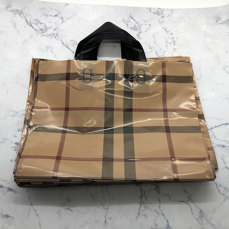 速发时尚格子服装店塑料袋好看的手拎大中小加厚购物装手提袋