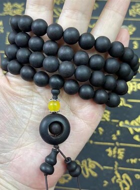 现货速发越南土沉手串螺丝纹工艺老料佛珠沉水沉香8mm108颗香手链