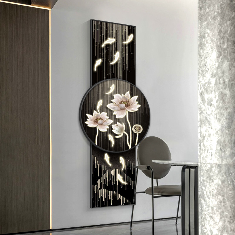 快速发货九鱼轻奢现代入r户玄关装饰画走廊过道尽头组合挂画寓意,家居饰品,现代装饰画,淘宝优惠券,粉丝福利购,淘宝优惠卷