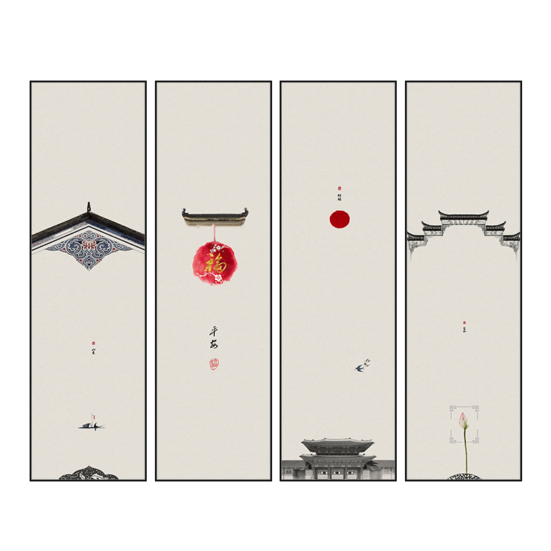 现货速发饭店餐厅画新中式沙发背景墙装饰画徽派日式书房茶室挂画图片