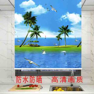 百叶窗户遮挡 卫生间厨房浴室厕所窗帘卷帘x防水防走光免打孔安装