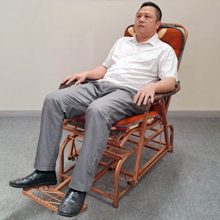 藤艺老人摇椅靠背户外休闲铁艺仿藤编织午睡阳台客V厅懒人休息躺