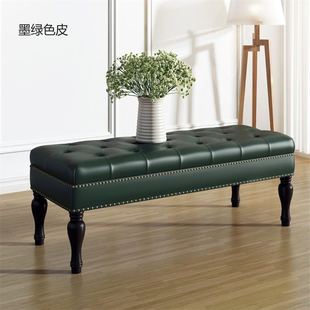 床边登床尾凳实木换鞋 欧美式 凳家用E布艺沙发凳长条凳卧室床头凳