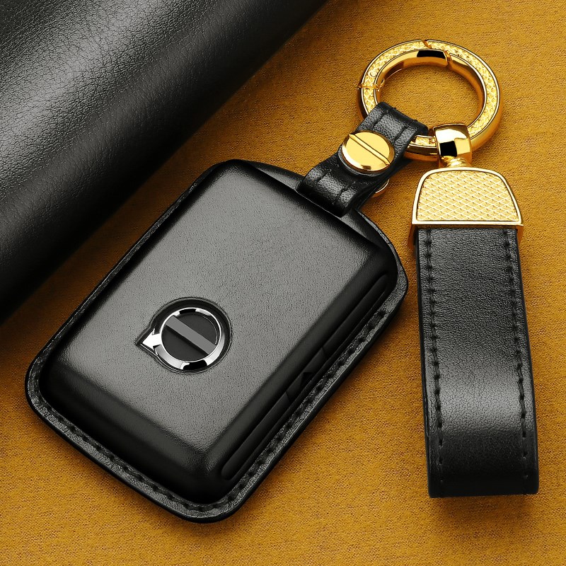 真皮新款沃尔沃XC60钥匙套XC90XC40S9I0S60C40车钥匙包扣高档壳男