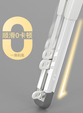 窗帘轨道可伸缩滑轨顶装侧装直轨双轨静音M铝合金杆窗帘盒导轨滑