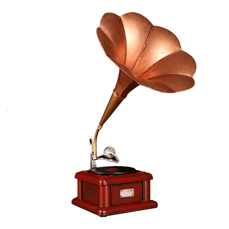 复古怀旧留声机摆件民国风装饰A老物件客厅酒柜道具美式唱片机模