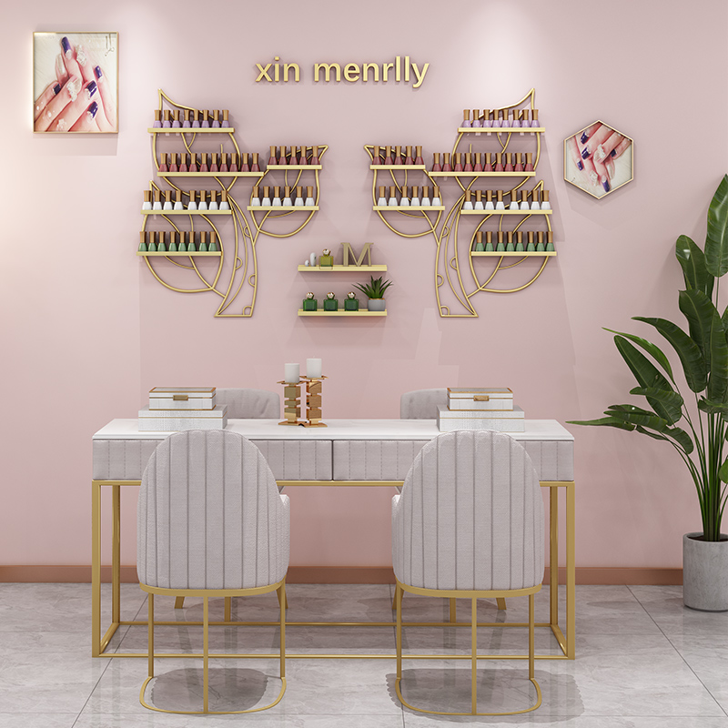 铁艺美甲店墙上置物架甲油胶展示架指甲油L架子壁挂美甲架子展示